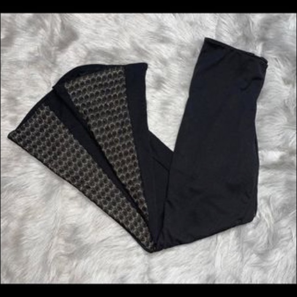 Fredricks of Hollywood flare dress pants with gold lace flared legs